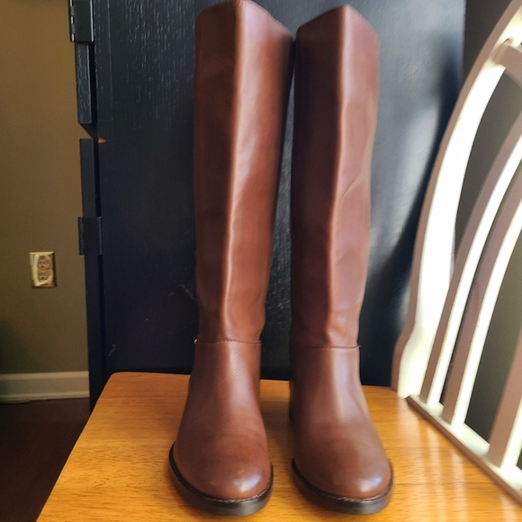 Cole Haan Chestnut Brown Leather Suede Adler Tall Buckle Boots Women's Size 6.5 - Picture 6 of 12
